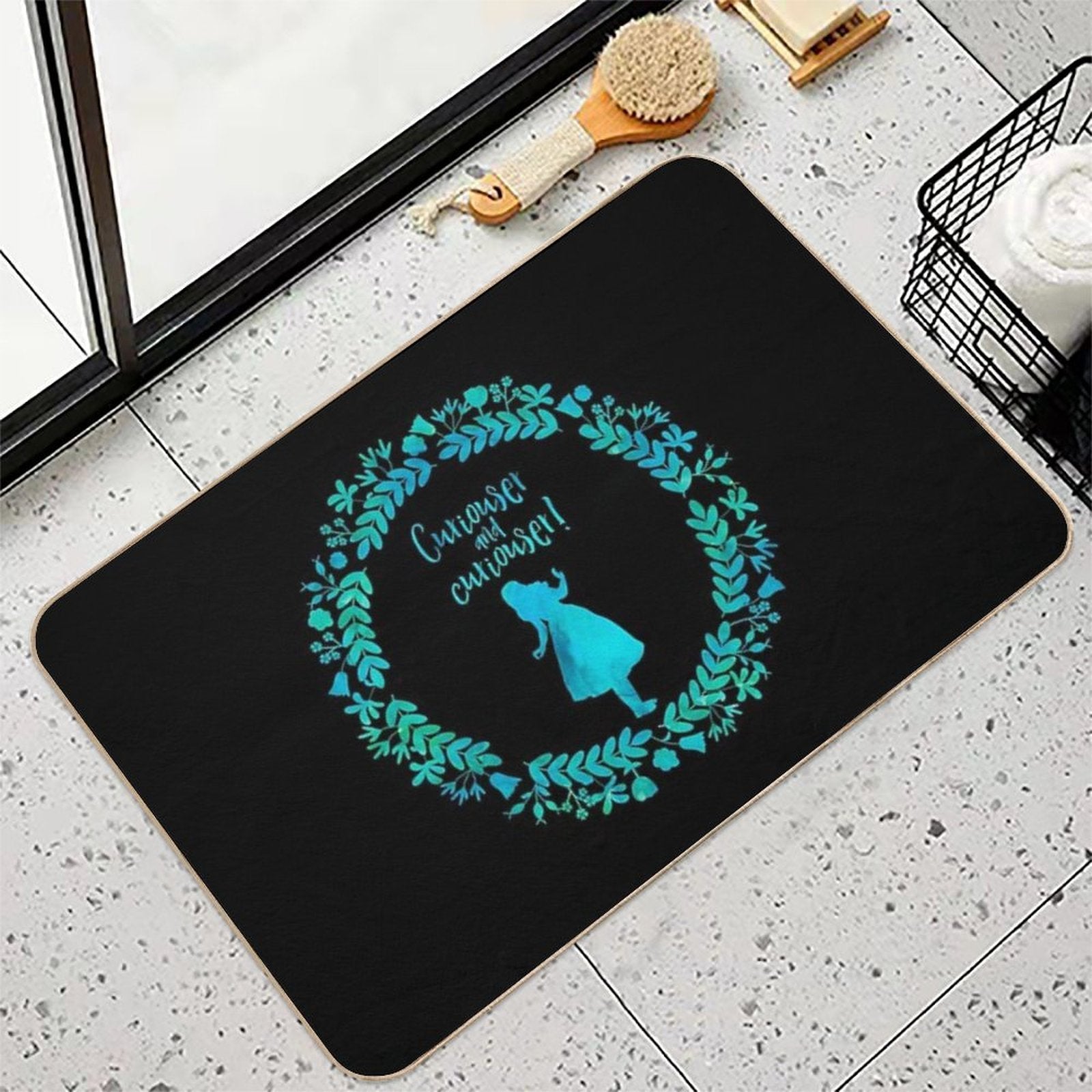 Curiouser And Curiouser! Alice in Wonderland.  Versatile Bath Mat