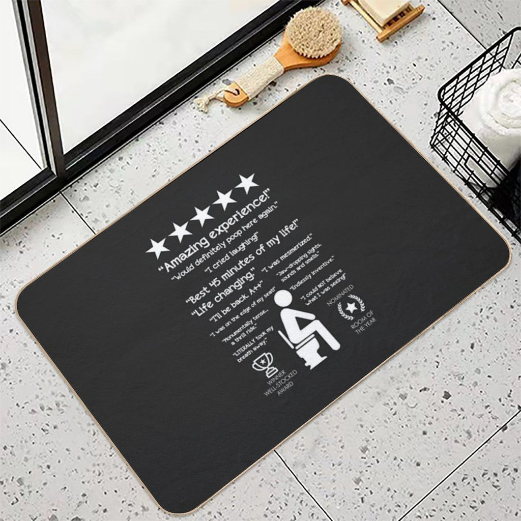 Funny Bathroom Unforgettable Experience Would Poop Here Again CHALK  Absorbent Bath Mat