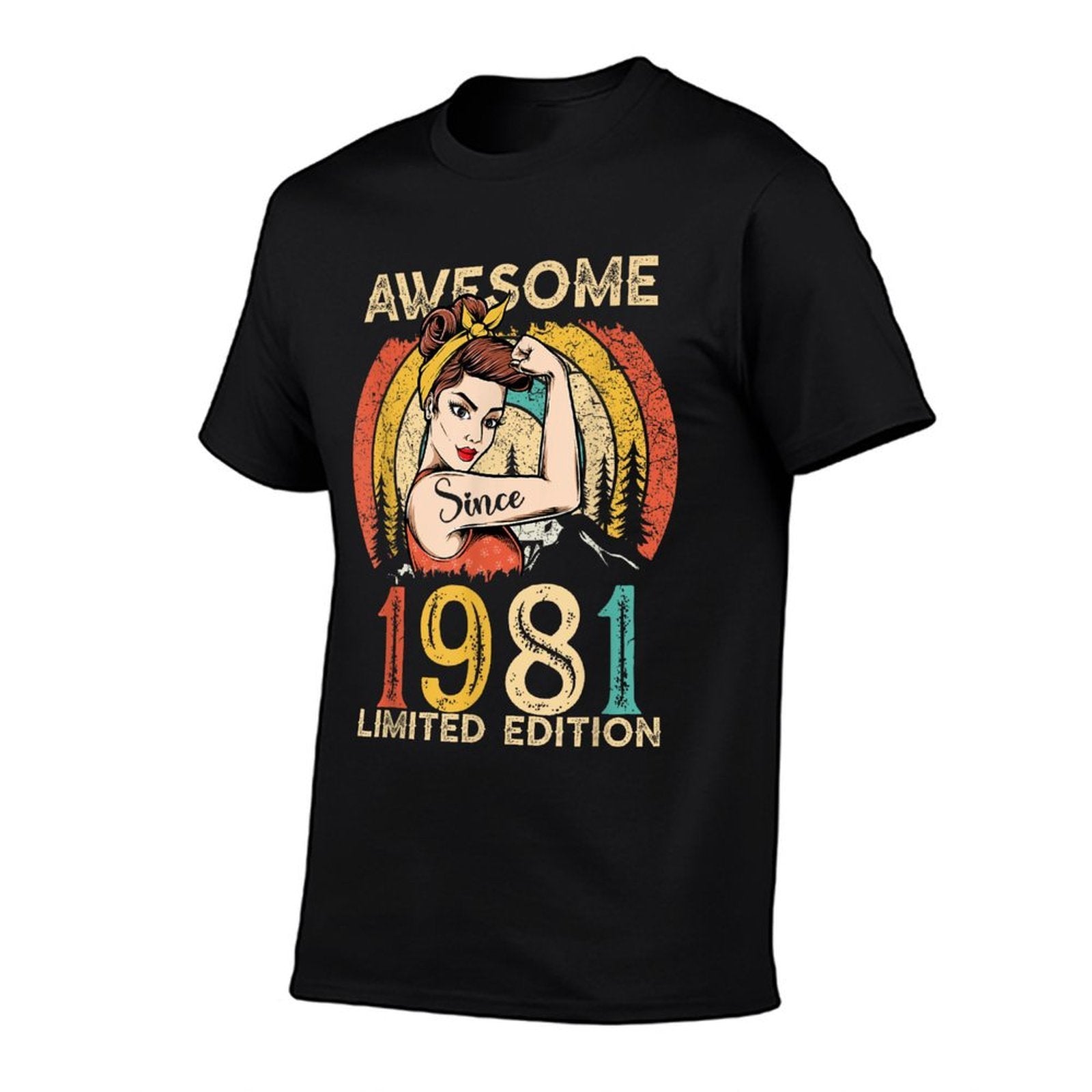 41th Birthday Shirts for Women, Vintage 1981 Limited Edition  Trendy Pattern T-Shirt