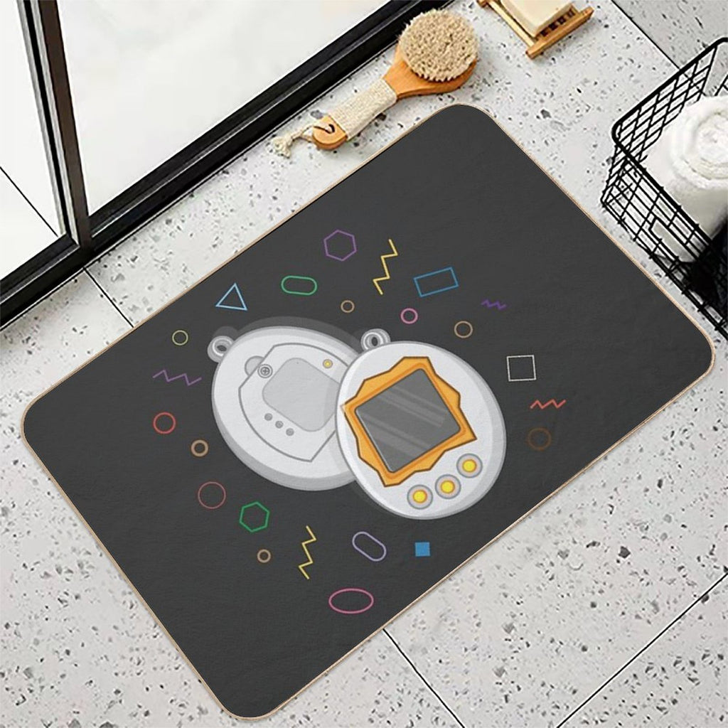 90's Style - Tamagotchi  Stain-Proof Bath Mat