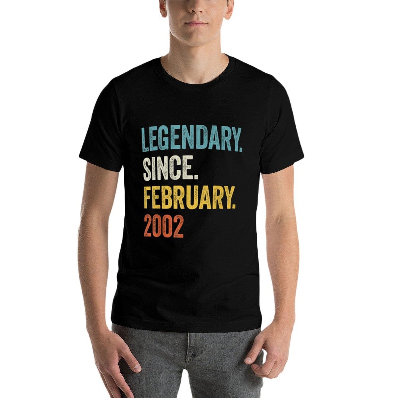 21 Years Old Legendary Since February 2002 21st Birthday  Oversized Silhouette T-Shirt