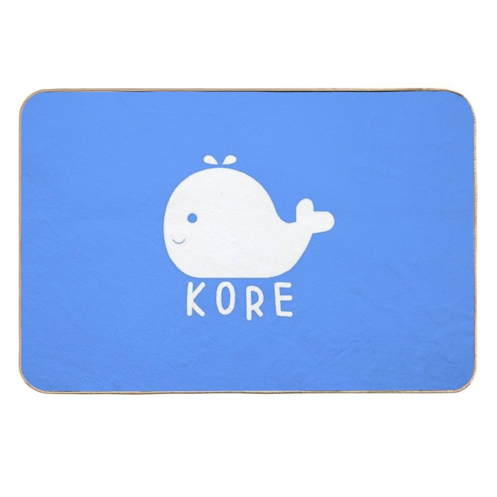 White Kore Whale  Easy To Clean Bath Mat