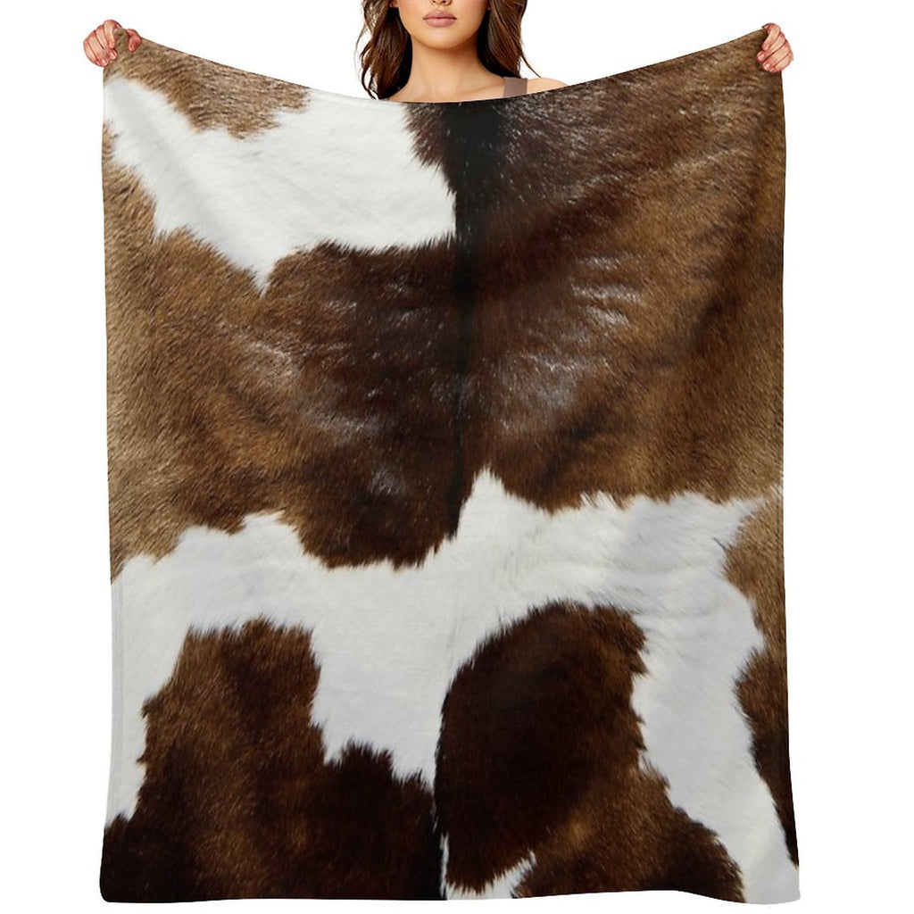 Minimalistic Cattle Cow Anti-pilling Throw Blanket