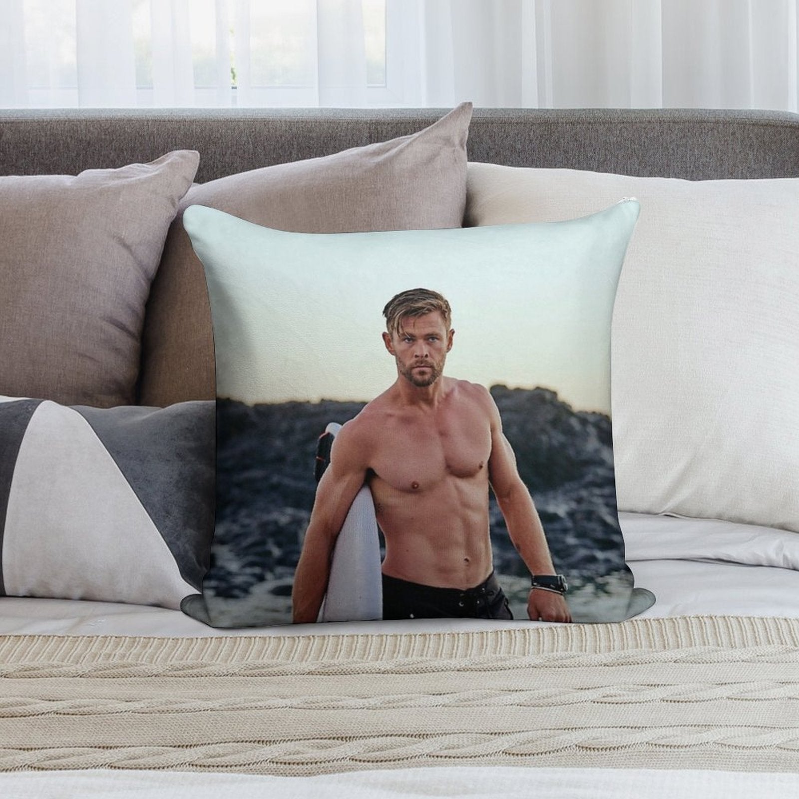 Chris Hemsworth Soft Skin-Friendly Throw Pillow