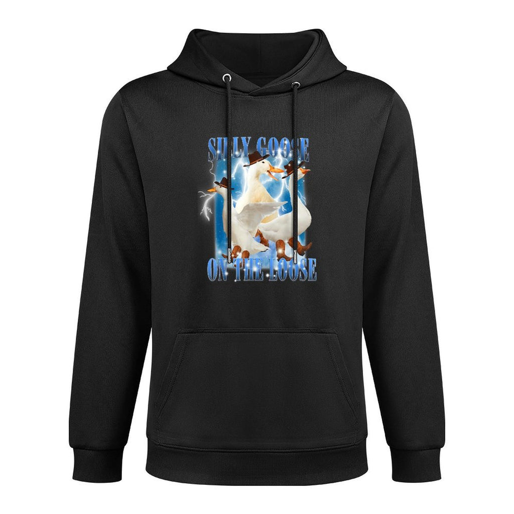 Retro Goose Aesthetic Trendy Meme Silly Goose On The Loose Moisture-Wicking Hoodie