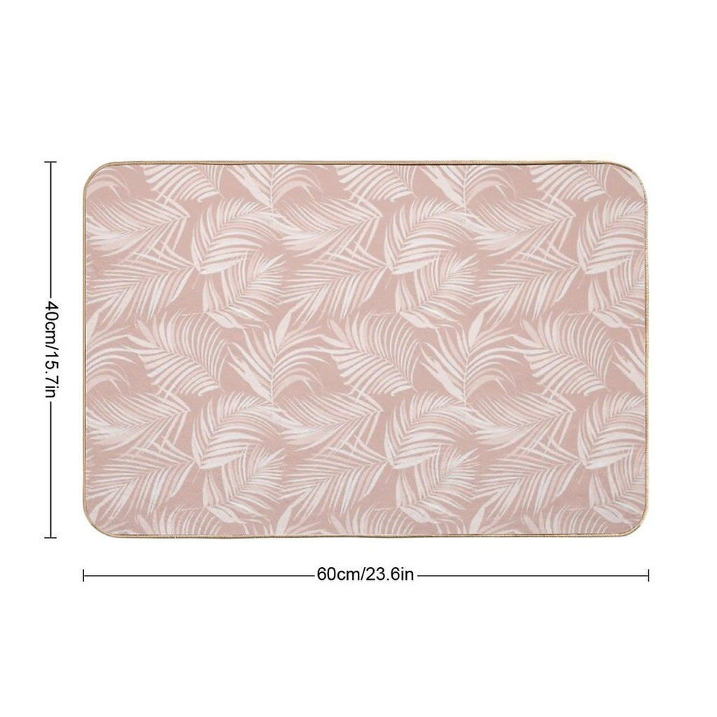 Palm Leaf Seamless Pattern  Absorbent Bath Mat
