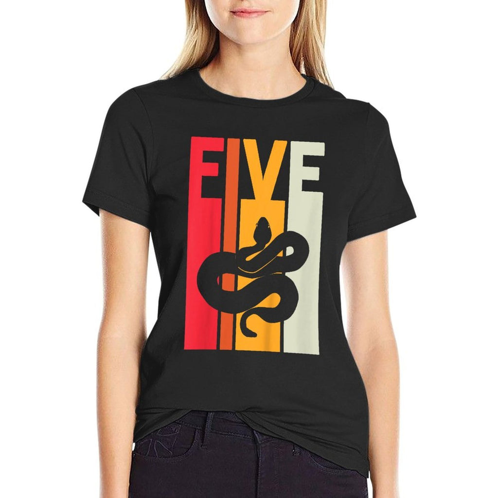 Kids 5th Birthday Vintage Snake Lover Pet Reptile 5 Years Old  Versatile T-Shirt