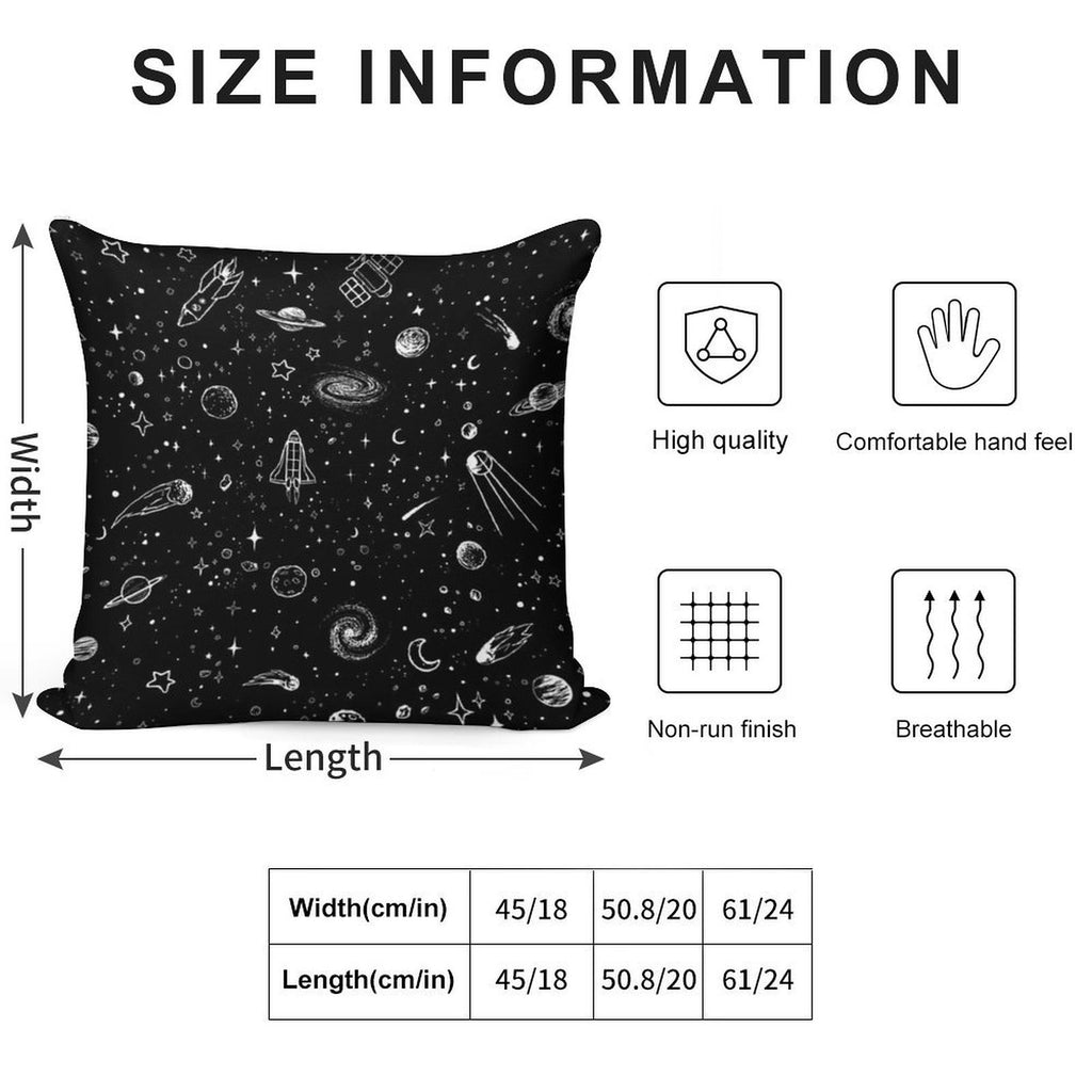 Space Soft Washable Throw Pillow