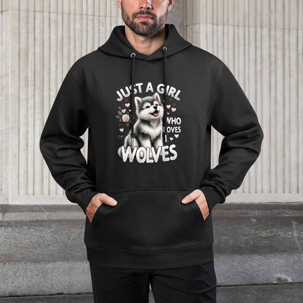 Cute Wolf Just A Girl Who Loves Wolves Easy Care Hoodie