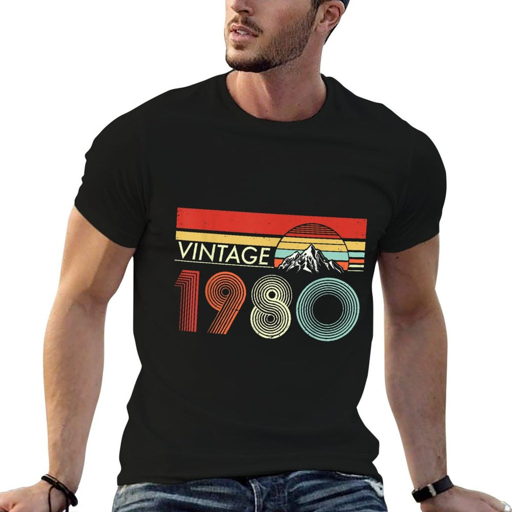 Vintage 1980 Funny 40 Years Old Boys And Girls 40th Birthday  High-quality Stitching T-Shirt
