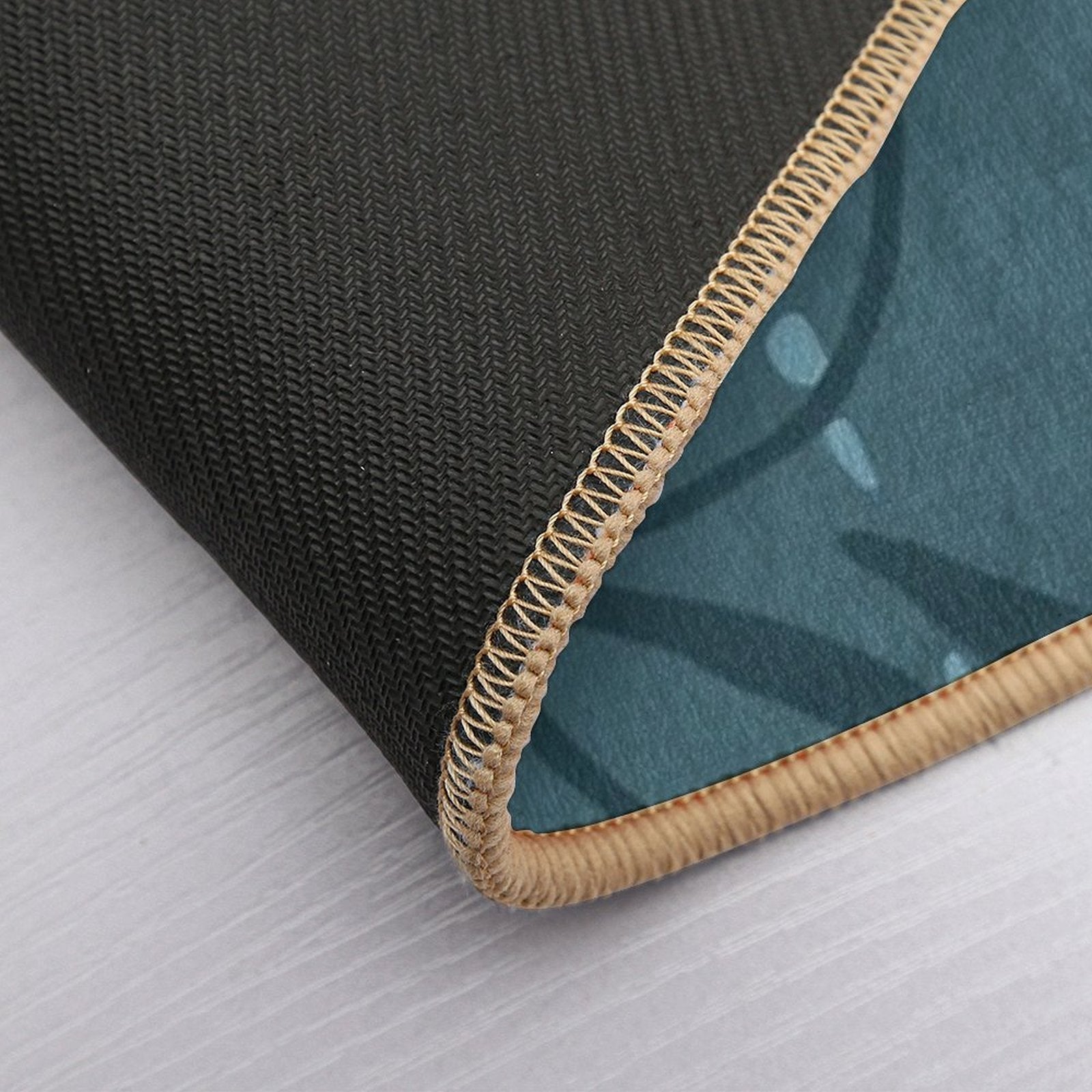 Teal Flowers  Slip-Resistant Bath Mat
