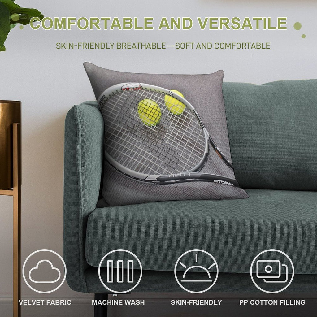Tennis Ball Soft Hidden Zipper Throw Pillow