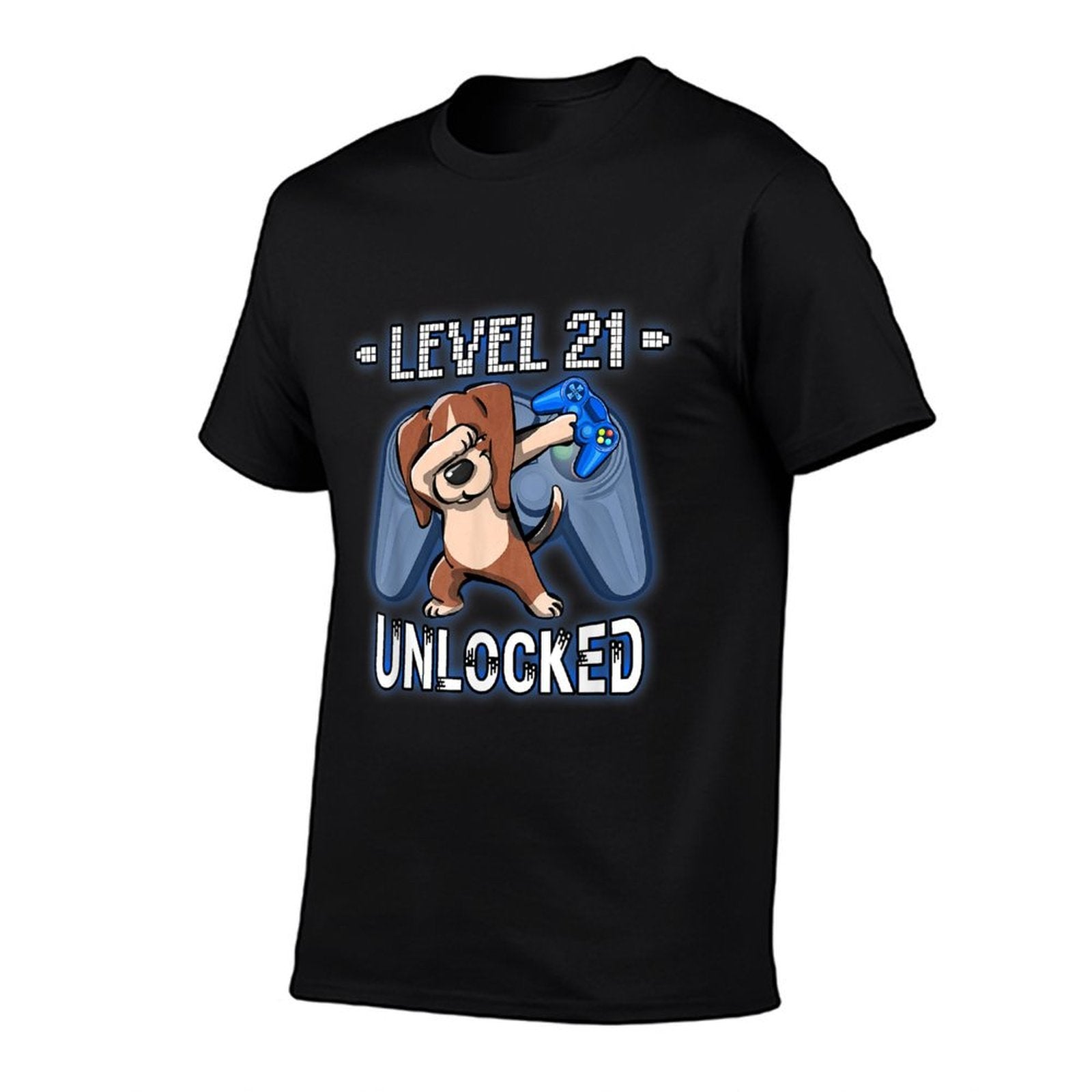 Level 21 Unlocked - Funny Dabbing Beagle Gamer 21st Birthday  Tagless Design T-Shirt