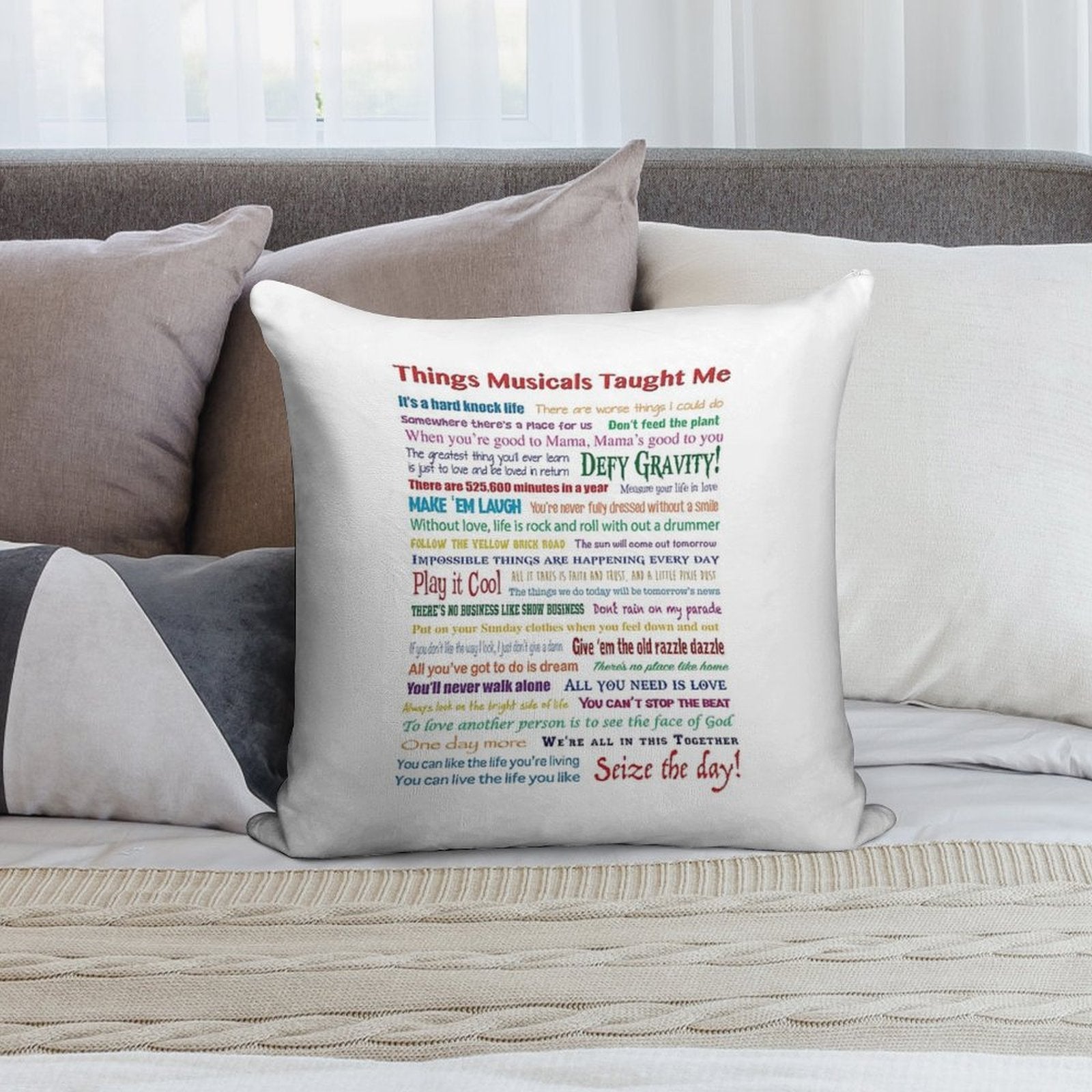 Things Musicals Taught Me Soft Gift Ready Throw Pillow