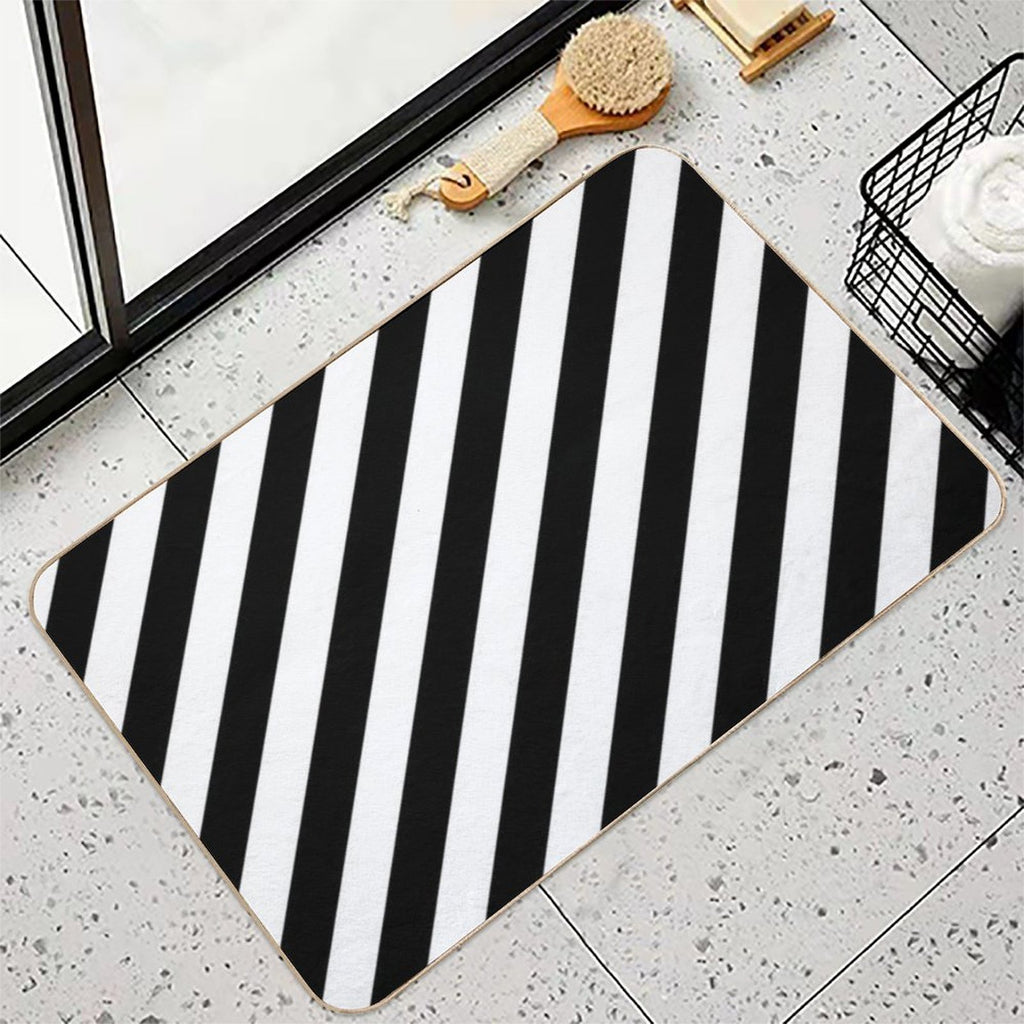 Black And White Diagonal Stripe Duvet Cover Phone Case  Slip-Resistant Bath Mat