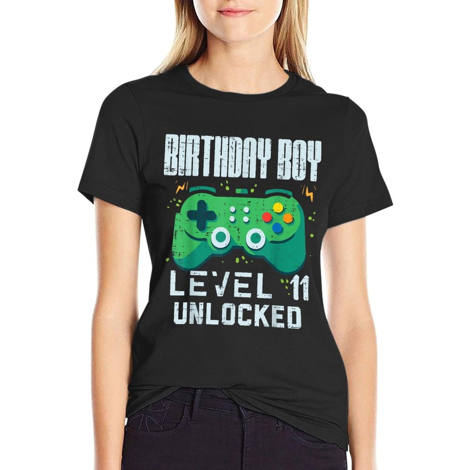 Birthday Boy Level 11 Unlocked Gamer Controller 11th Bday  Soft T-Shirt
