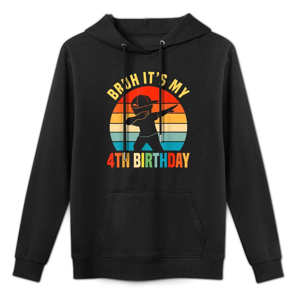 4 Year Old Birthday Dabbing Boy Bruh It's My 4th Birthday Easy Care Hoodie
