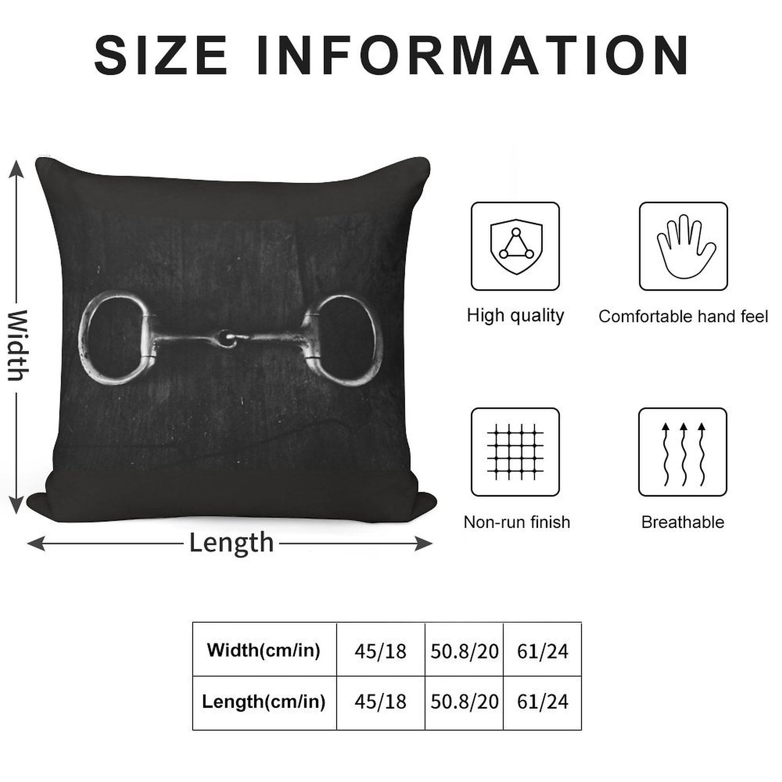 Snaffle Soft Skin-Friendly Throw Pillow