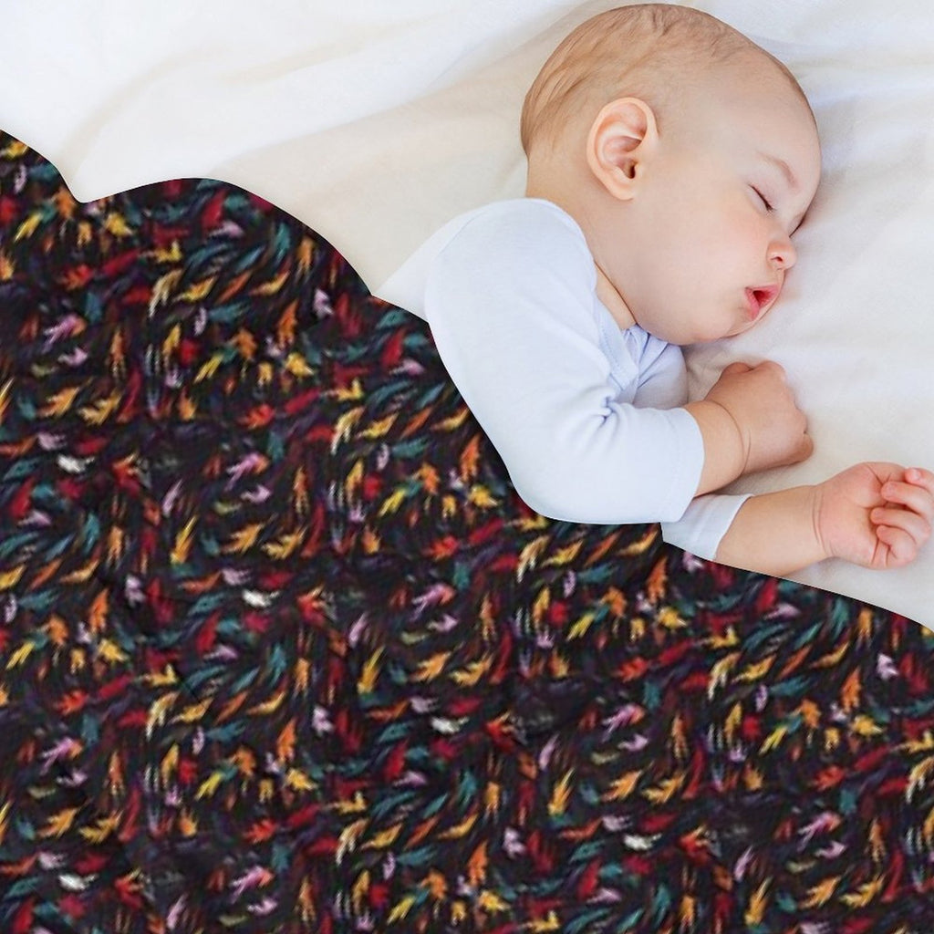 Colorful Leaf Swirl Lightweight Throw Blanket