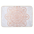 Rose Gold Mandala on White Marble  Versatile Bath Mat