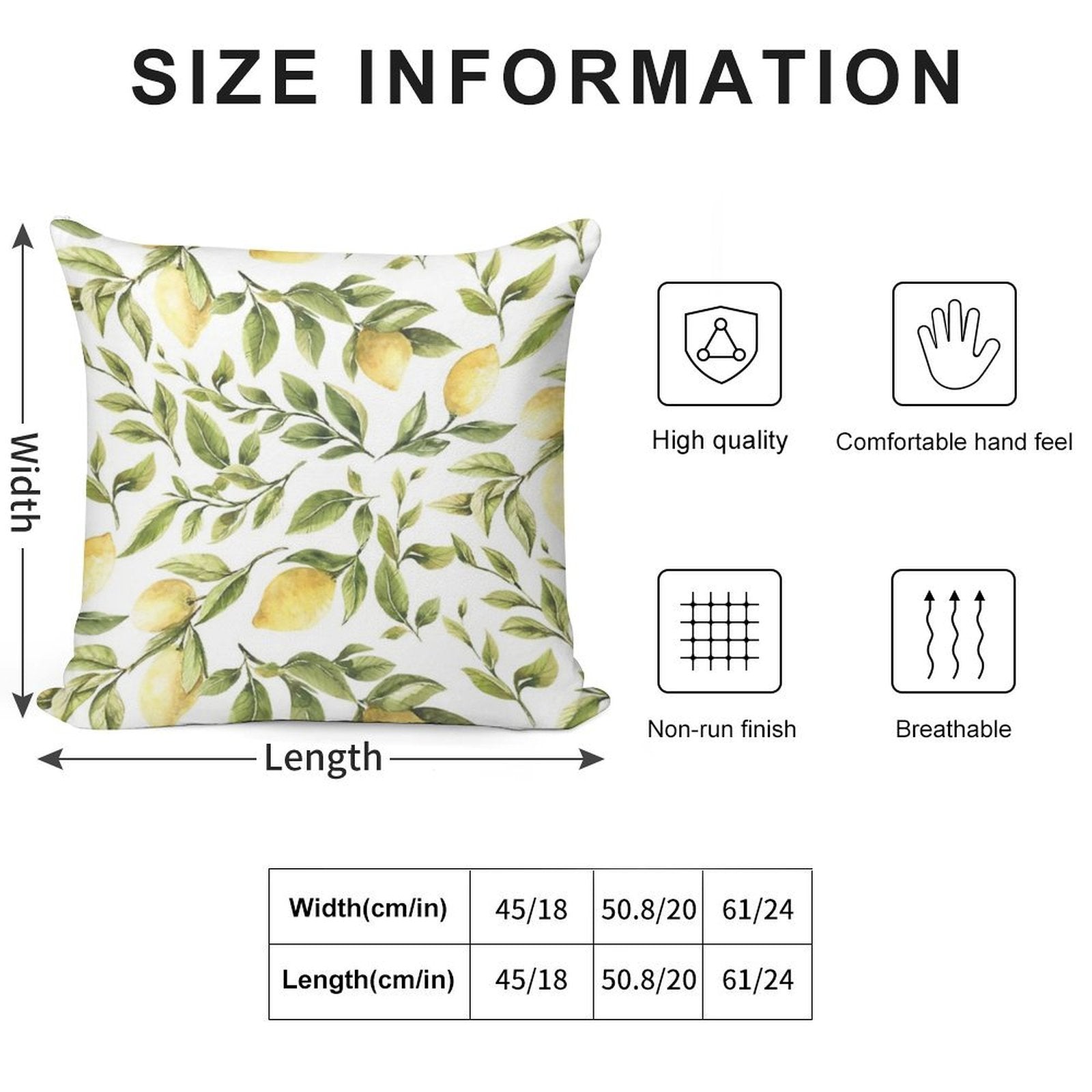 Summer Yellow Lemon Citrus And Green Foliage Soft Washable Throw Pillow