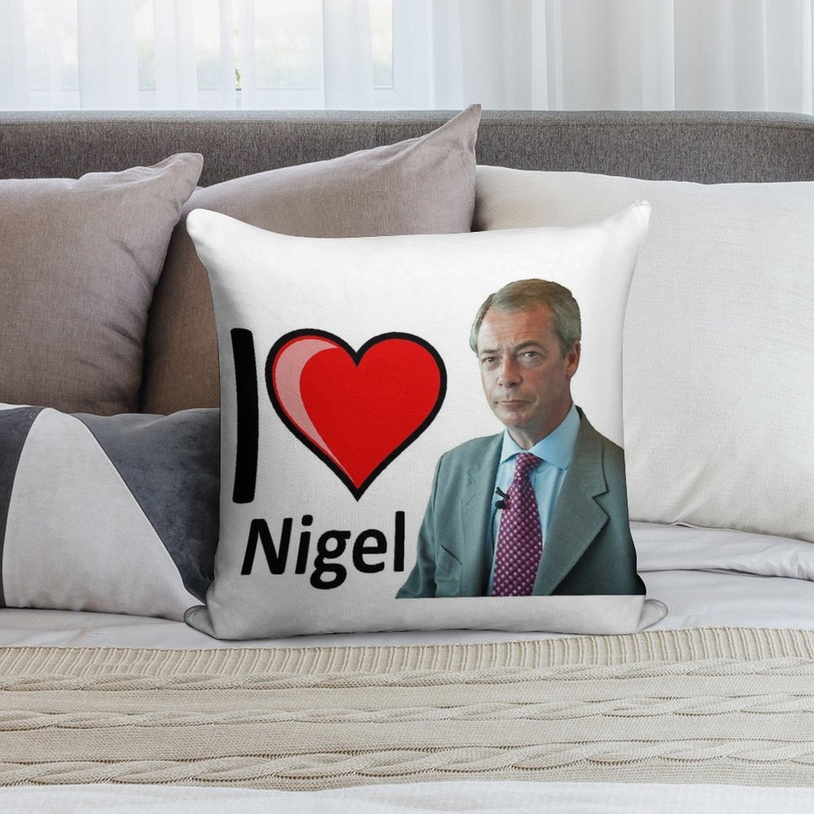 Fantastic I Love Nigel Farage Design Soft Luxury Feel Throw Pillow