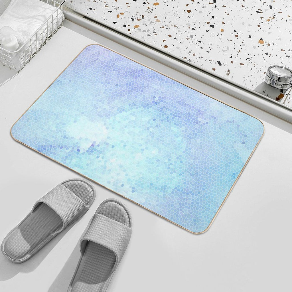 Periwinkle Modern Mosaic Durable Bath Mat