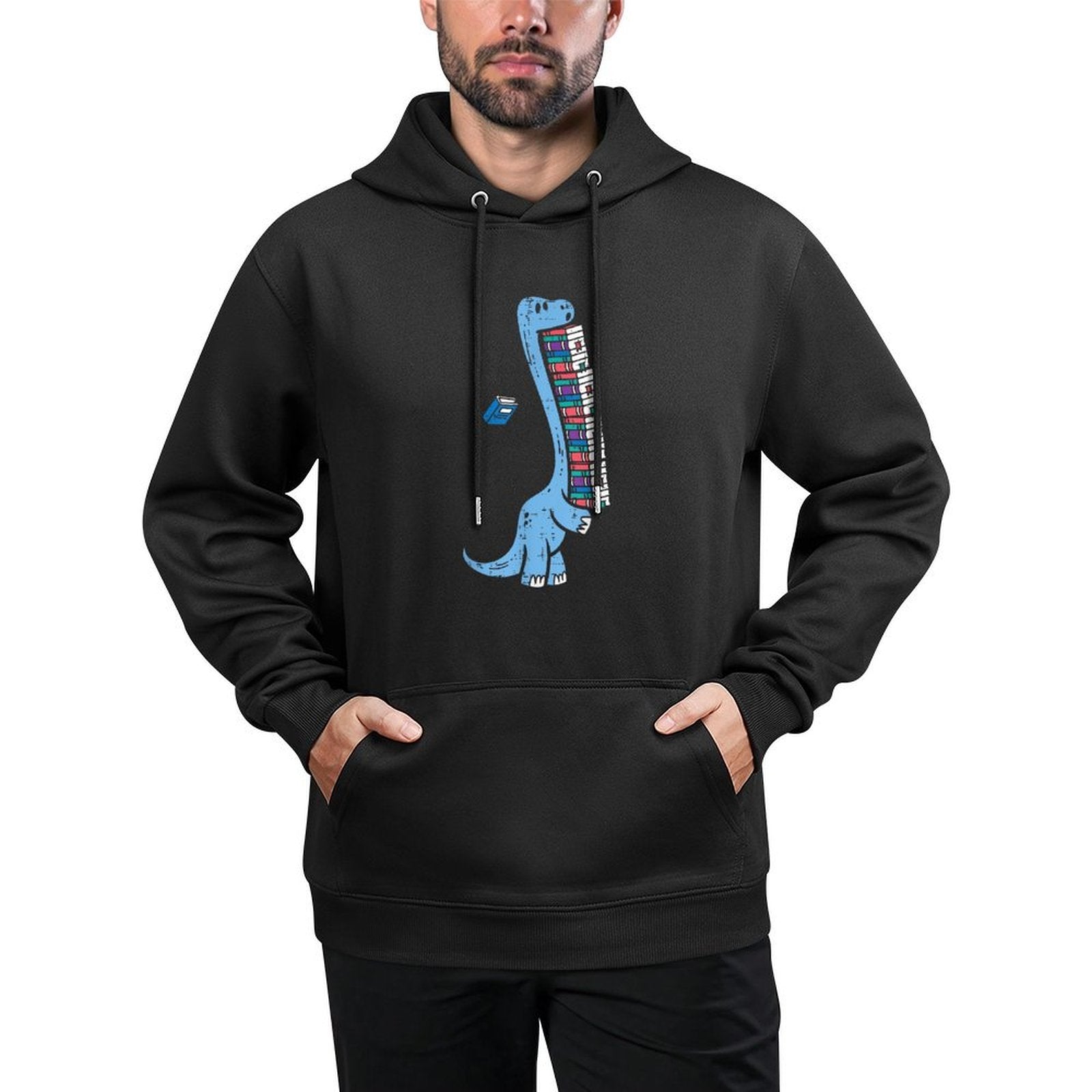 Dino Carrying Books Cute Bookworm Boys Kids Librarian Men Unisex Design Hoodie