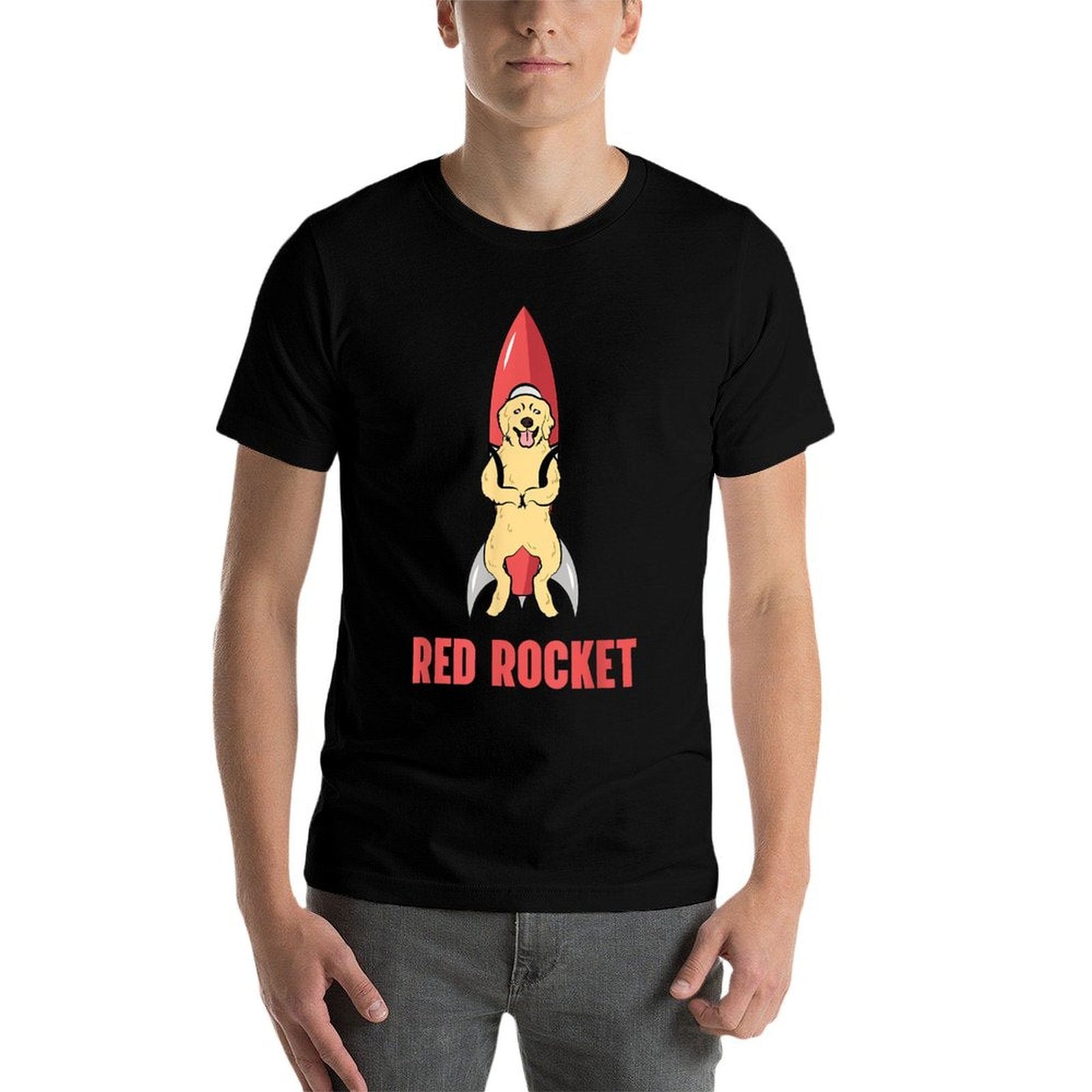 Red Rocket Dog Funny Dank Meme Memes Men Women  Oversized Silhouette T-Shirt