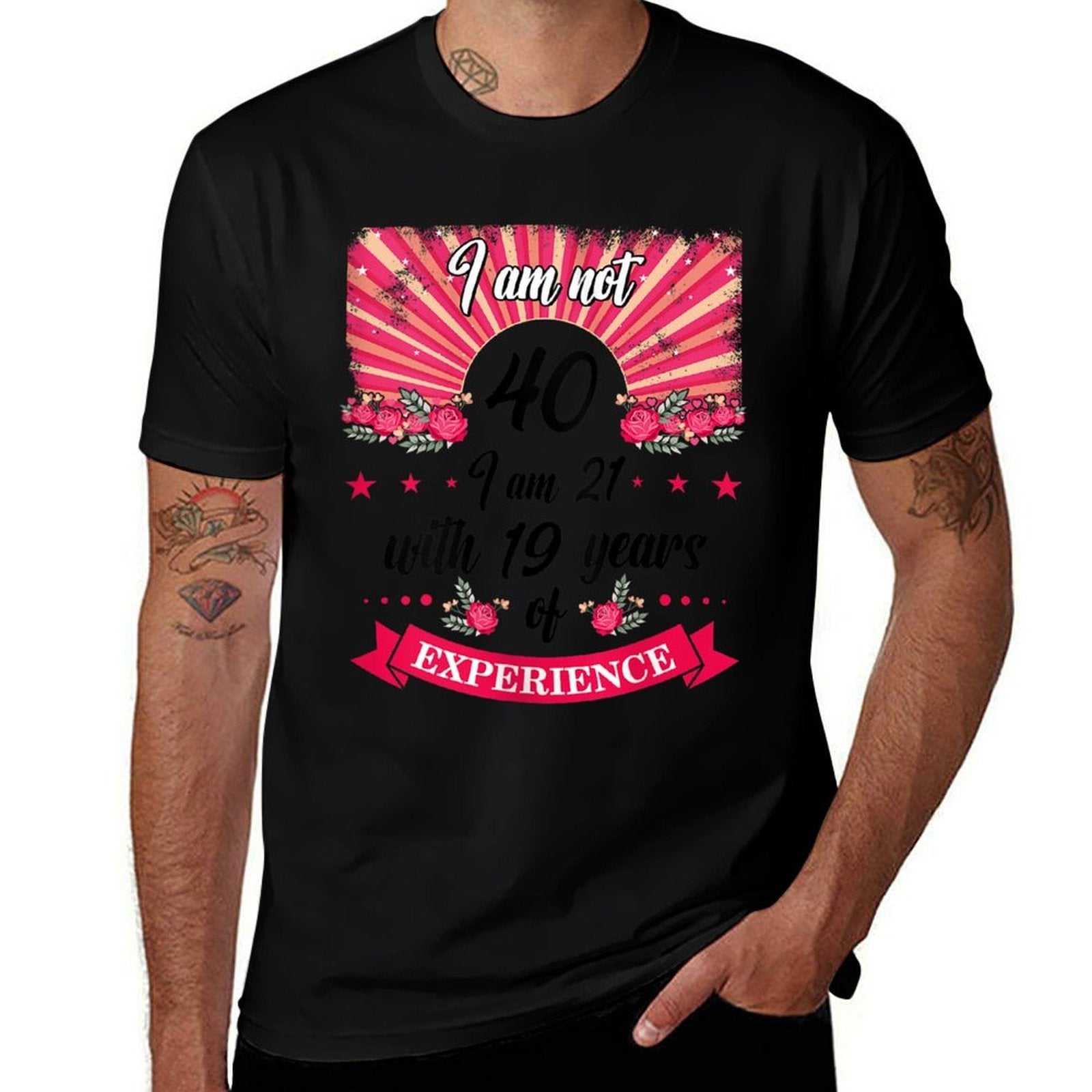Womens 40th Birthday I Am Not 40 I Am 21 With 19 Years Experience  Moisture-wicking T-Shirt