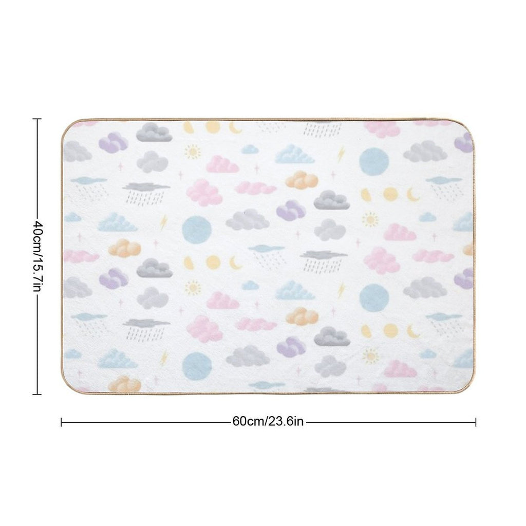 Colorful Clouds  Dirt-Trapping Bath Mat