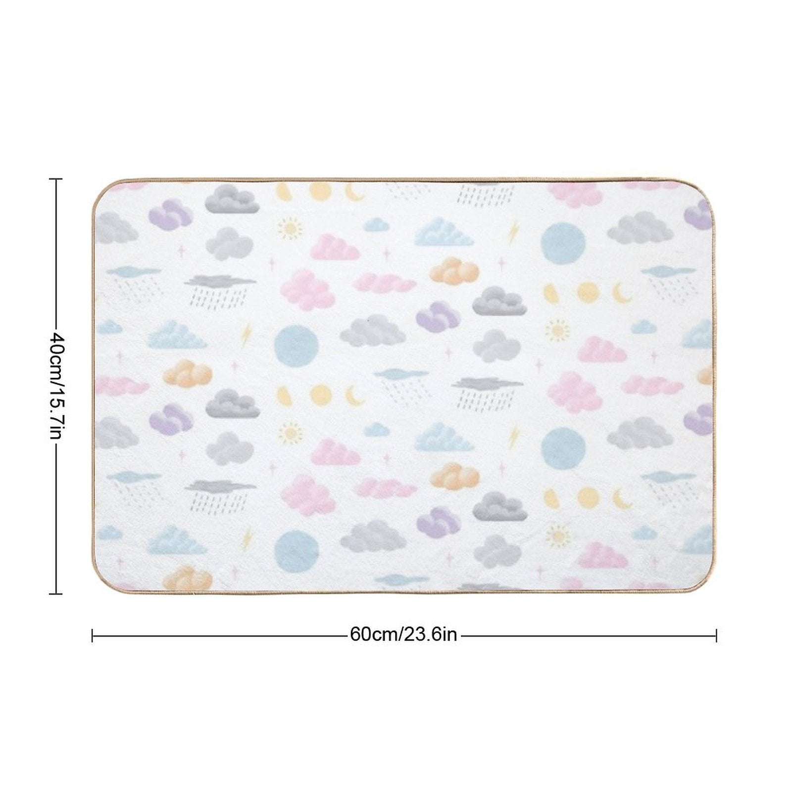Colorful Clouds  Dirt-Trapping Bath Mat