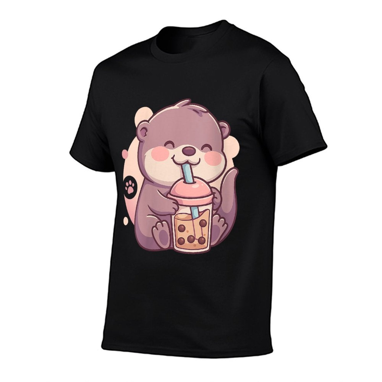 Womens Otter Drinking Bubble Tea Boba Japanese Anime Culture Manga  Graphic-printed T-Shirt
