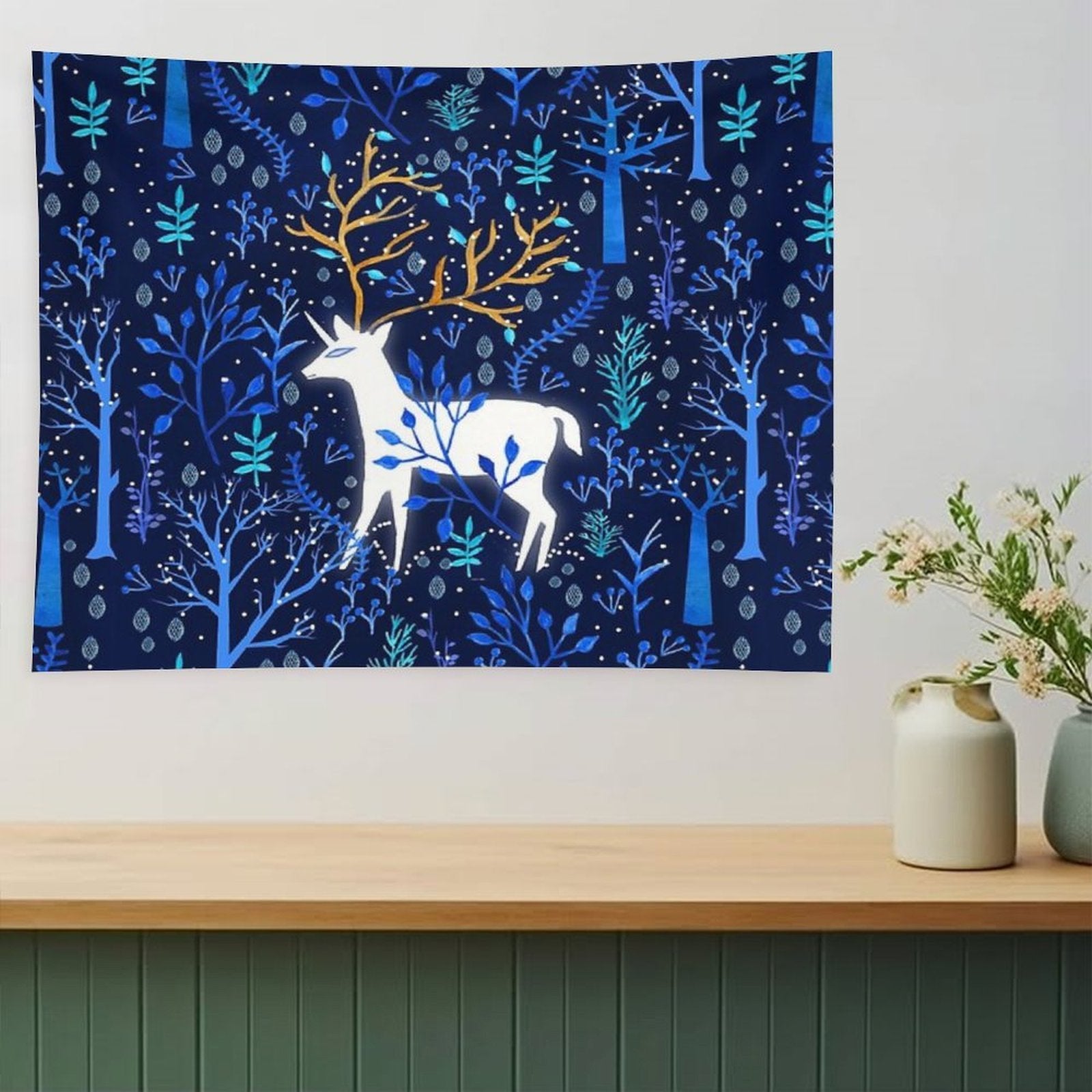 Deericorn In Blue Tapestry