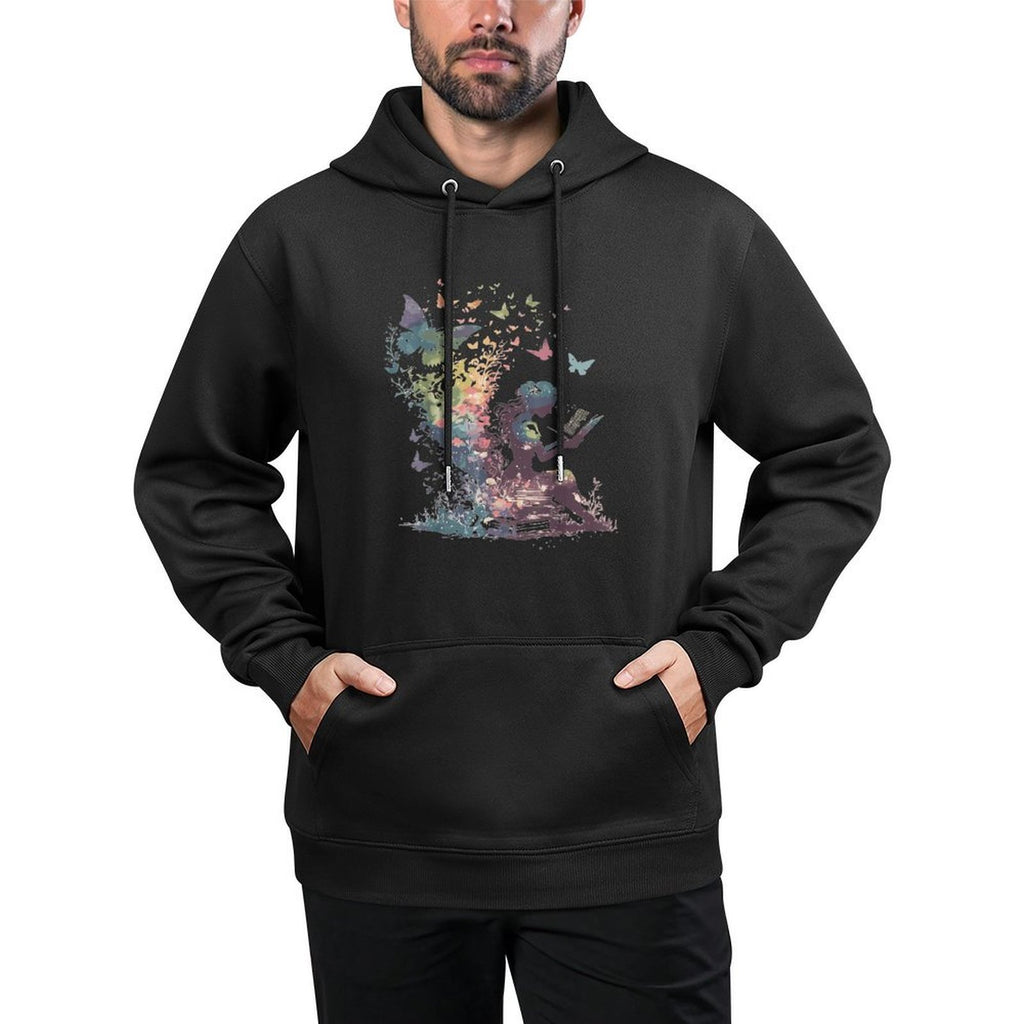Watercolor Butterfly Fairy Read Book Library Fantasy Novel All-Day Comfort Hoodie