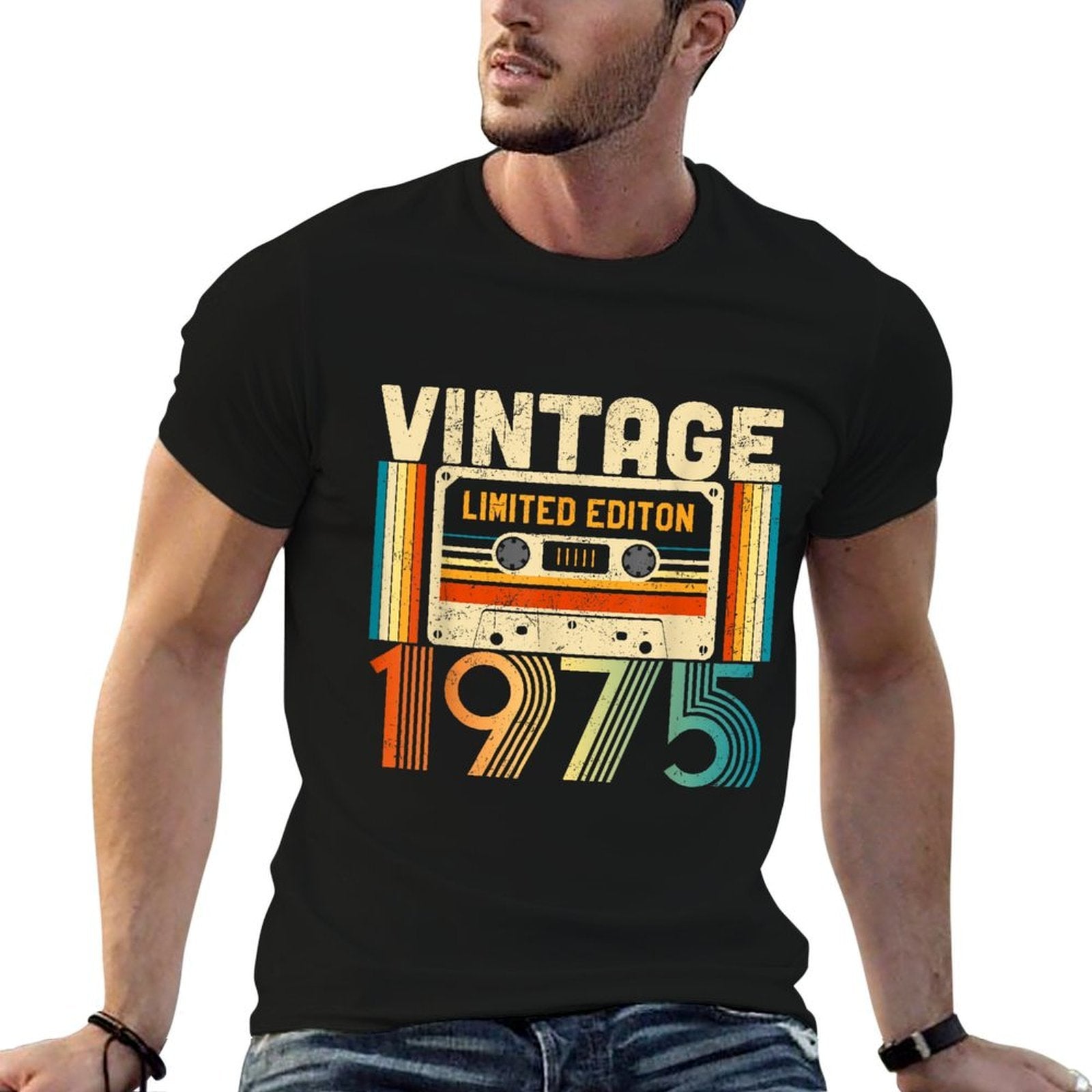 Vintage 1975 50th Birthday Cassette Tape 50 Years Old Bday  Relaxed-fit T-Shirt