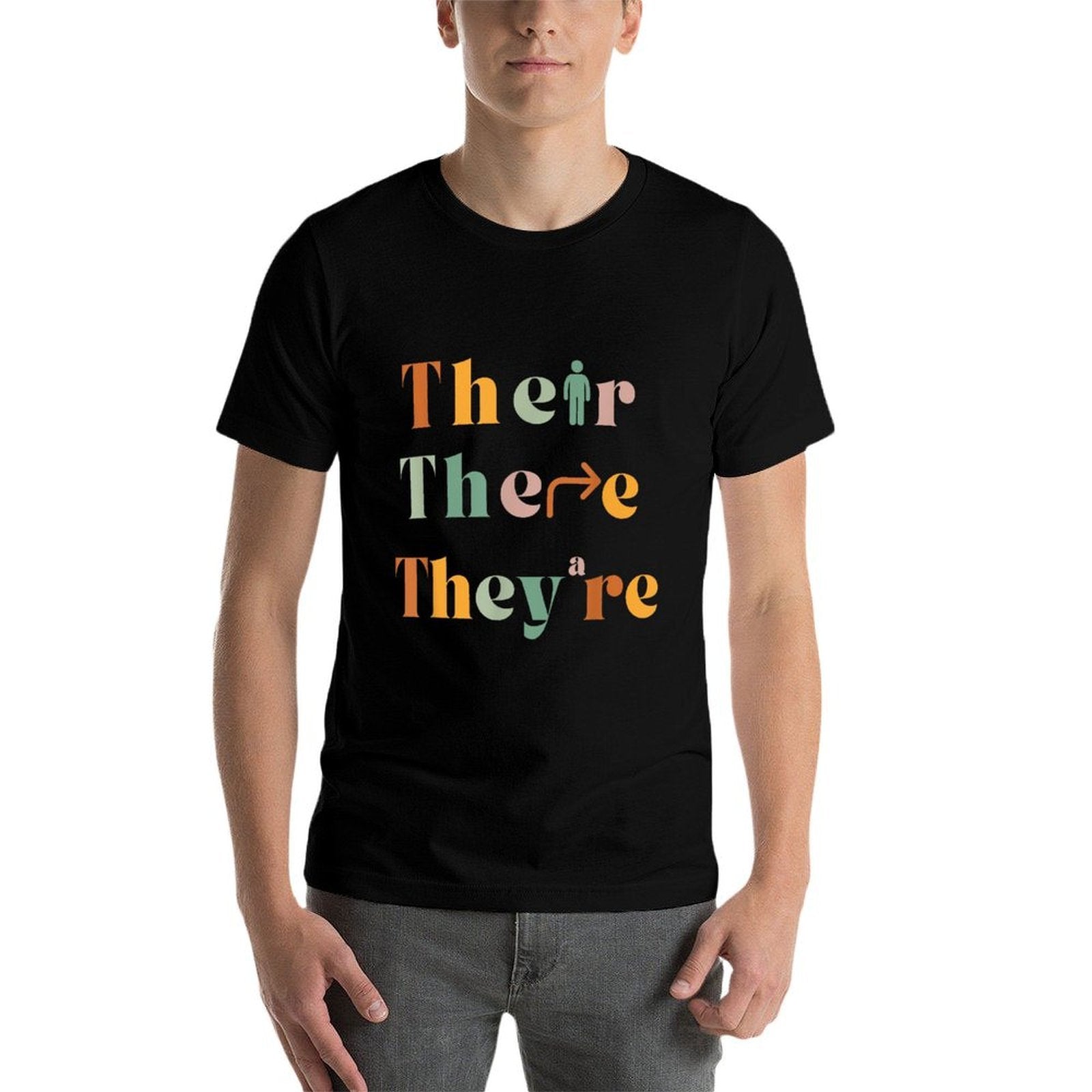 Their There Theyre Funny English Teacher Gramma Police Joke Men Women Girls Kids  Breathable T-Shirt