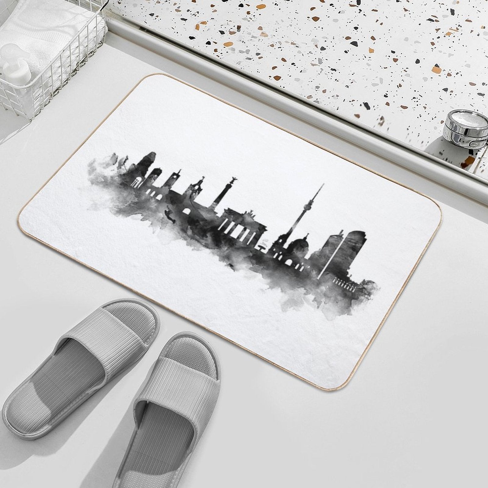 Berlin Skyline  Pet-Safe Bath Mat