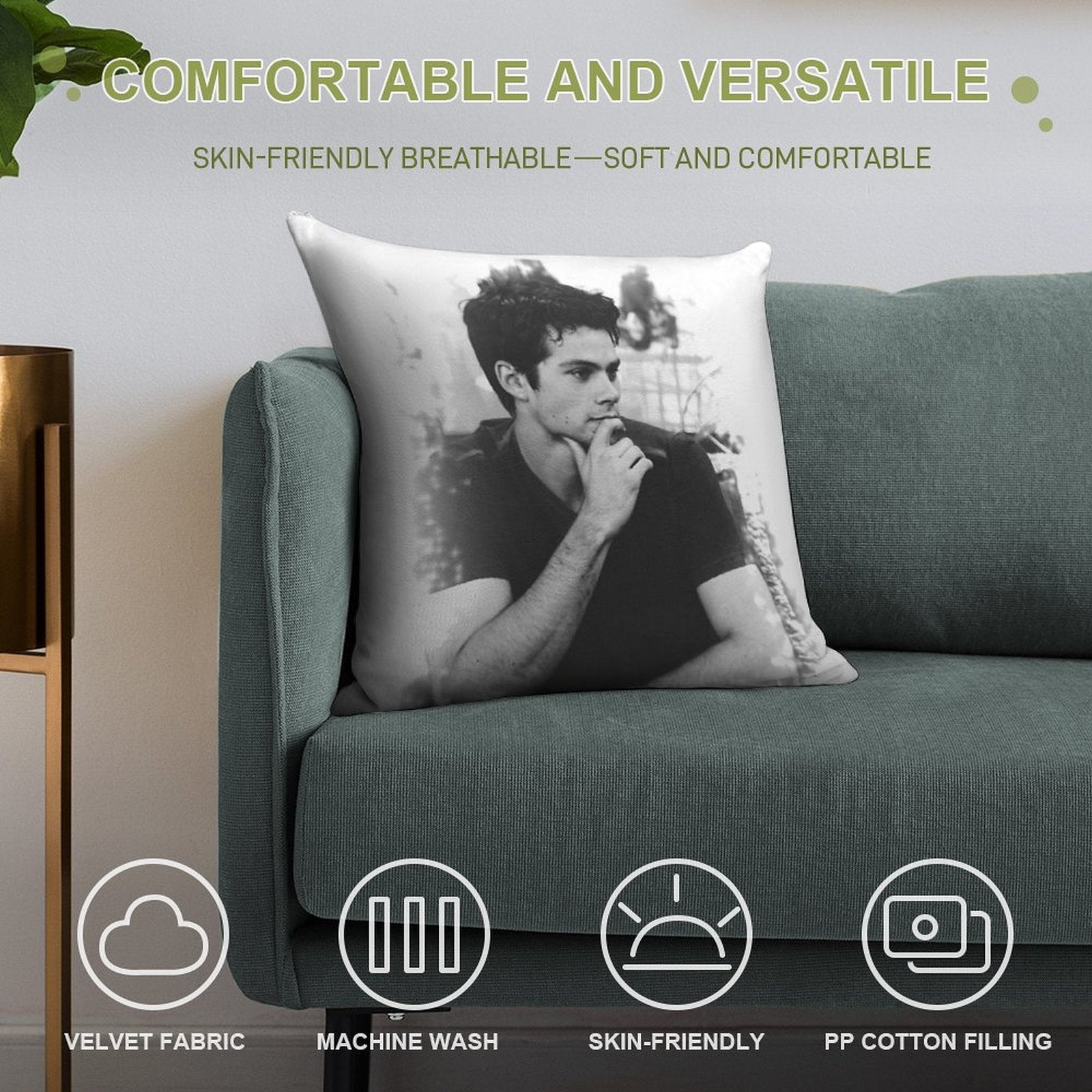 Dylan O'Brien Soft Warmth Comfort Throw Pillow