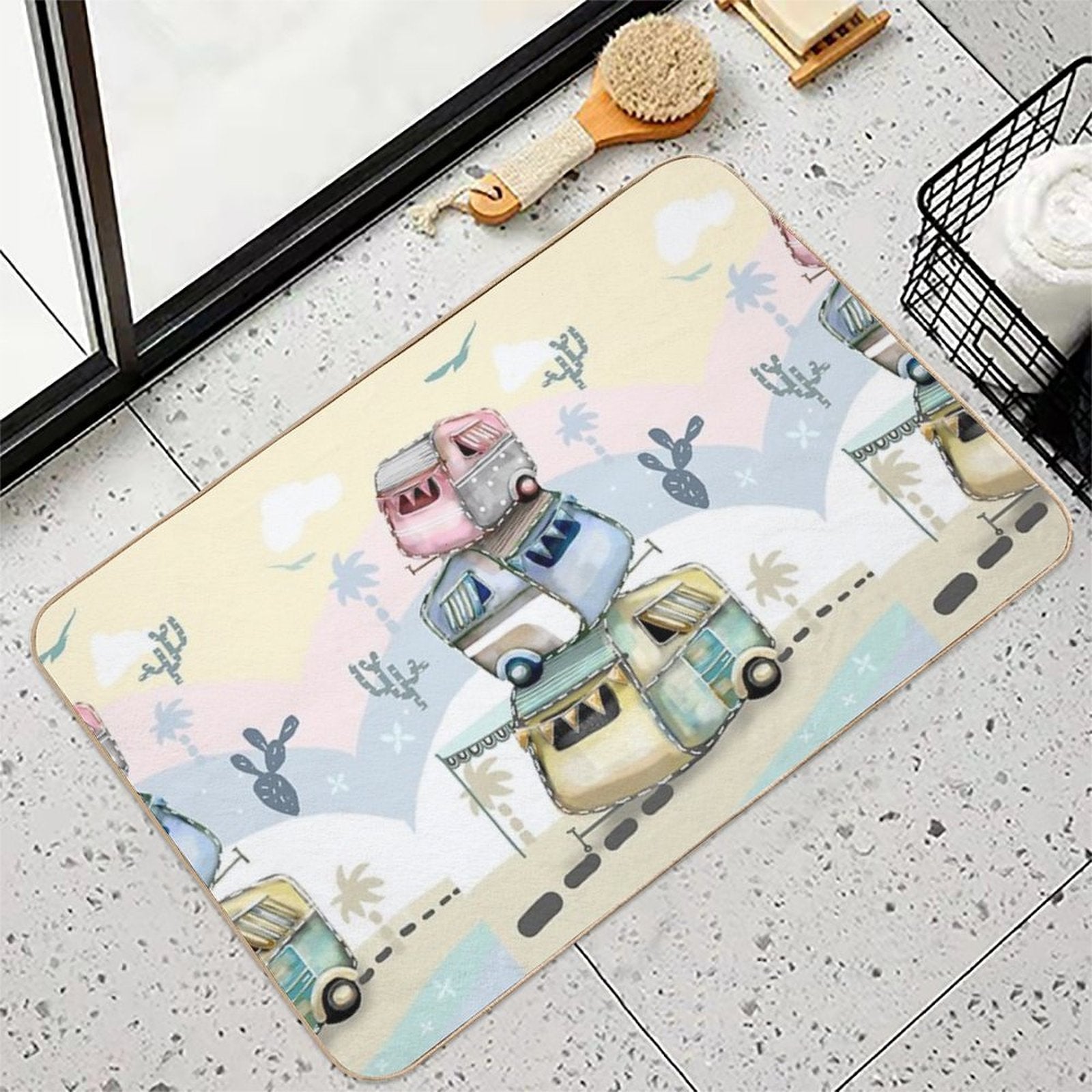Vintage Caravans  Absorbent Bath Mat