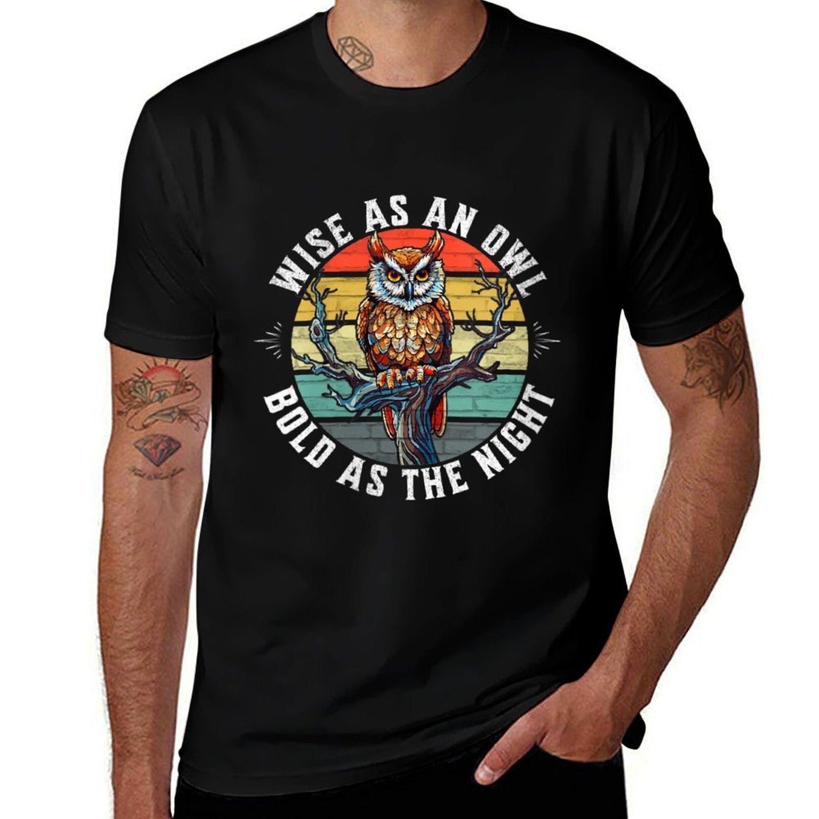 Womens Wise As An Owl Bold As The Night Twilight Majestic Wisdom  Lightweight T-Shirt