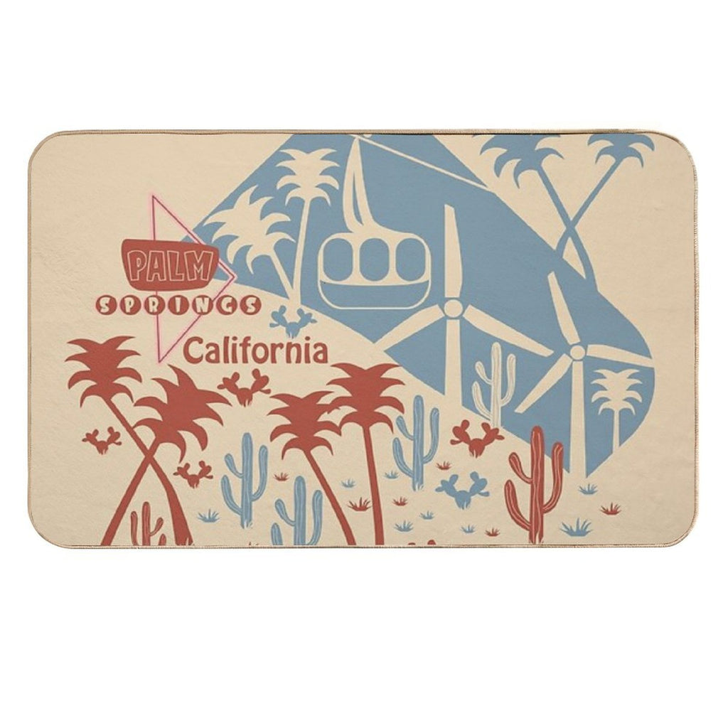 Mid Century Palm Springs California  Stain-Proof Bath Mat