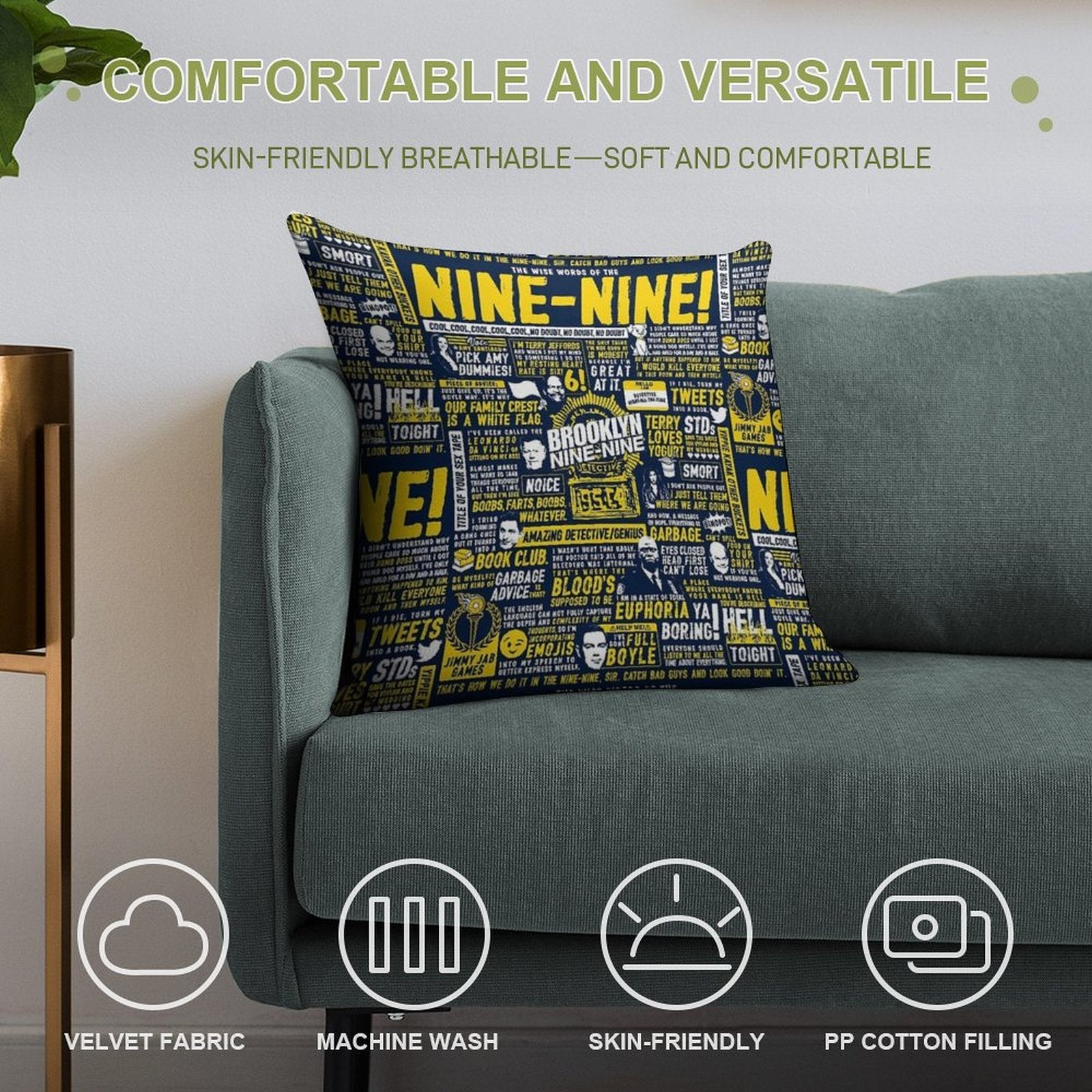 Wise Words of The Nine-Nine Soft Washable Throw Pillow