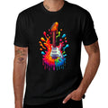 Colorful Electric Guitar Tie Dye Splash Cool Guitar Pick  Affordable Price T-Shirt