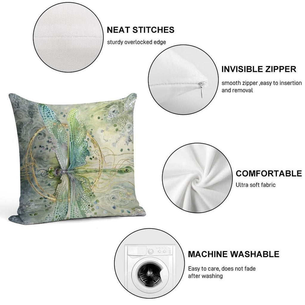 Beautiful Enchanted Dragonfly Soft Skin-Friendly Throw Pillow