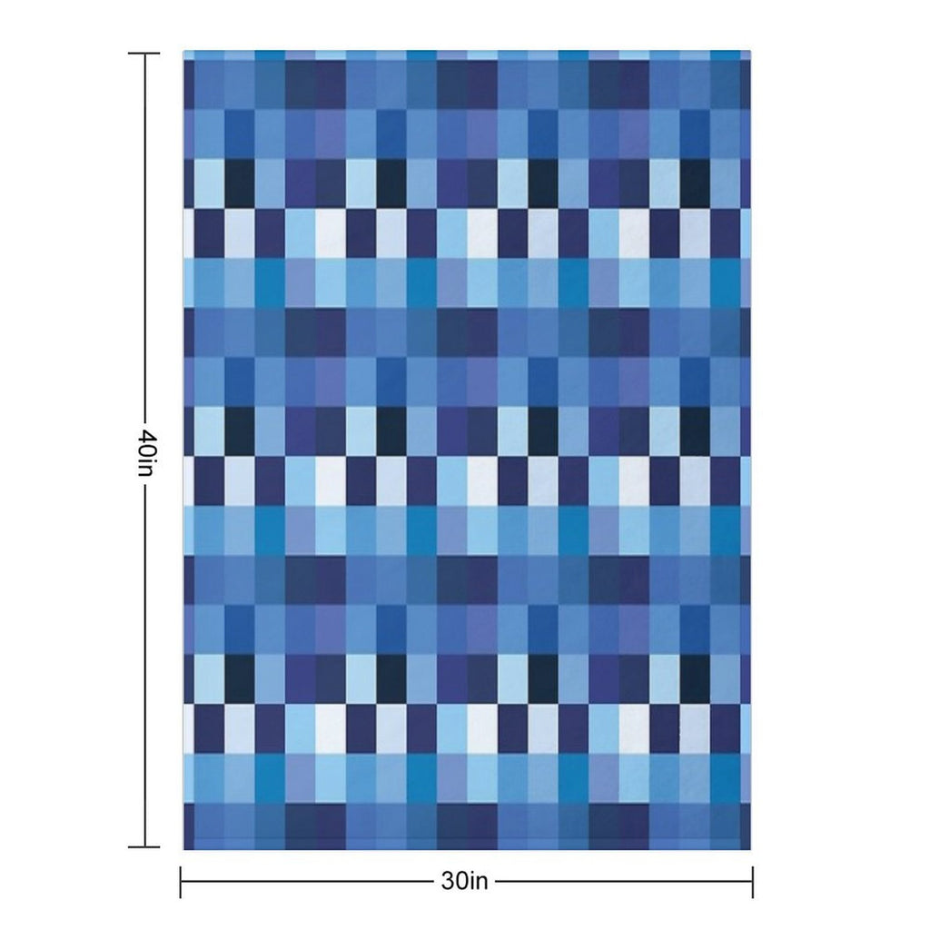 Squares Shades of Azure Eco-conscious Throw Blanket