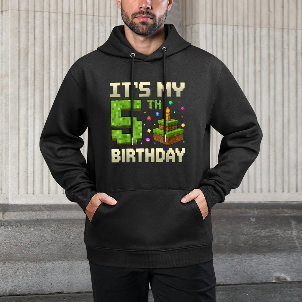 Birthday Boy Its My 5th Birthday Game Pixel Boys Cotton-Polyester Blend Hoodie