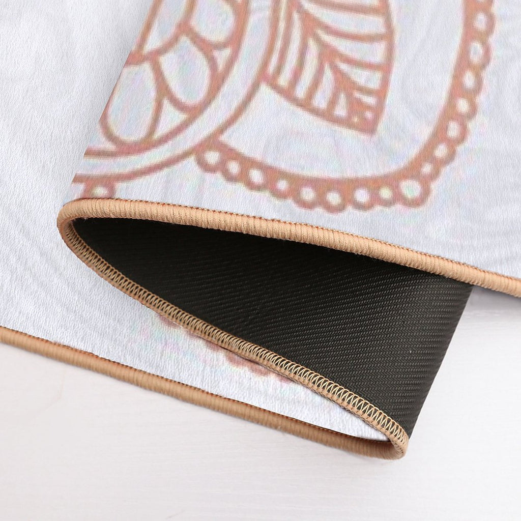 Rose Gold Mandala on White Marble  Versatile Bath Mat