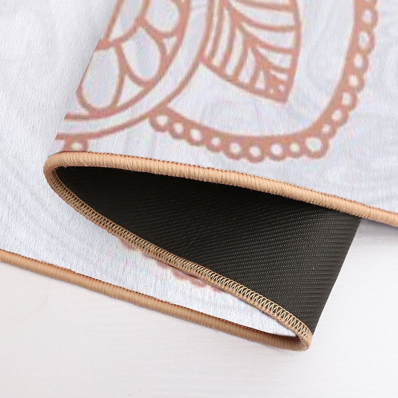 Rose Gold Mandala on White Marble  Versatile Bath Mat