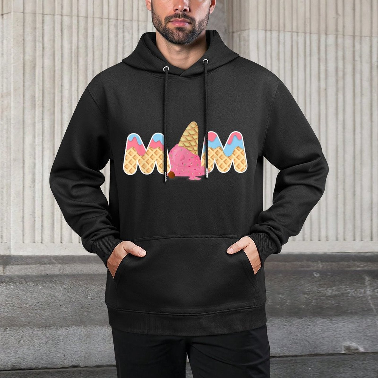 Mom Ice Cream Funny First Birthday Ice Cream Layering Staple Hoodie